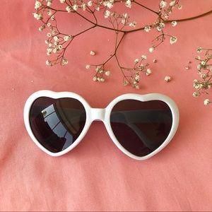 White Heart Shaped Sunglasses
